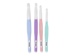 Conjunto de 4 agulhas de crochê ergonômicas Slowmoose com escala transparente para tricotar tapetes, cobertores e cachecóis.