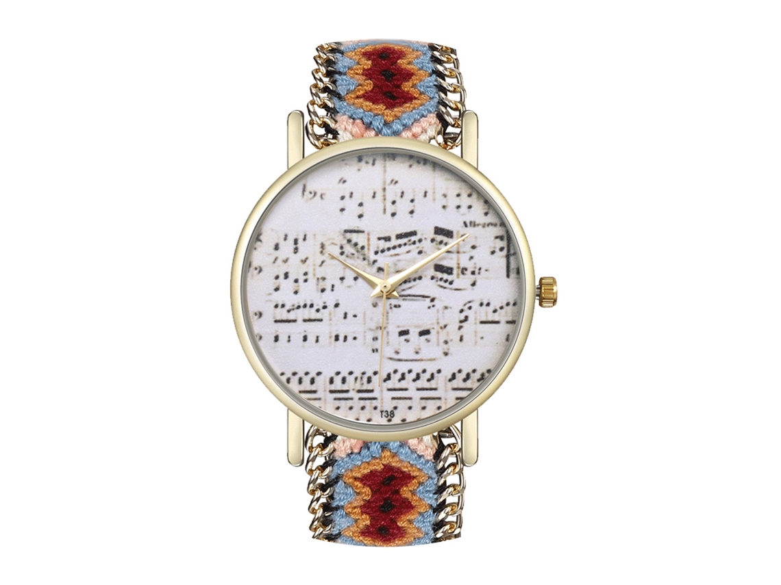 Relógio de Pulso Quartz Unissex Elegante Moda com Pulseira de Fio de Lã Presente (03)