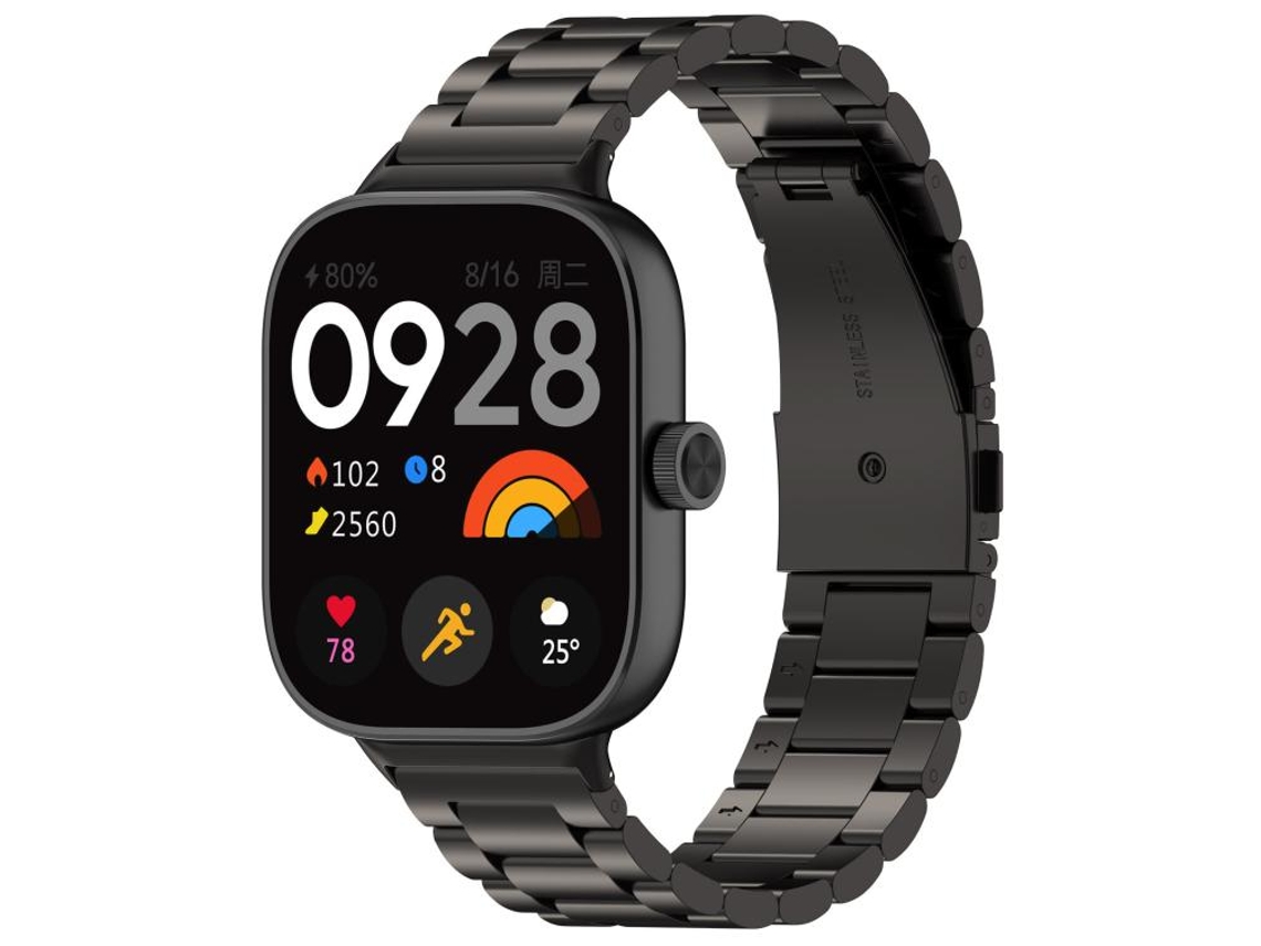 Bracelete para Xiaomi Band 9 Pro / 8 Pro / Redmi Watch 6 / 5 Liga de Titânio com Fivela Plana e Três Contas XIAOMOYU