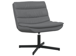 Conjunto 1 Cadeira Giratória Vidaxl Cinzento Couro Sintético (63 X 75 X 76 Cm)