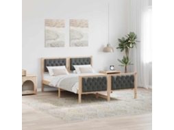 Vidaxl Estrutura Da Cama Com Cabeceira Cinza Escuro 140 X 200 Cm