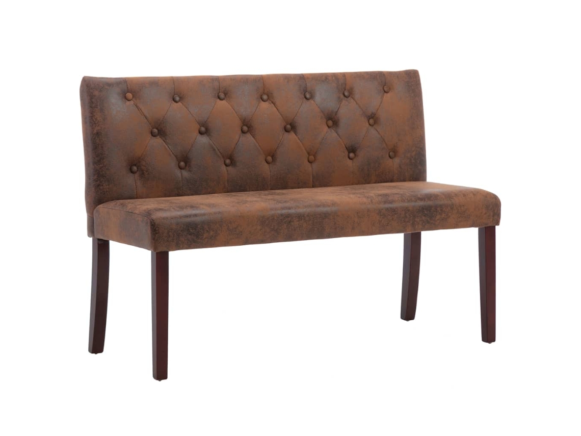Bench, Benches Vidaxl Marrom Camurça (120 Cm)