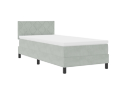 Conjunto 1 Cama Box Vidaxl Cinzento-claro Veludo (90 X 200 Cm)