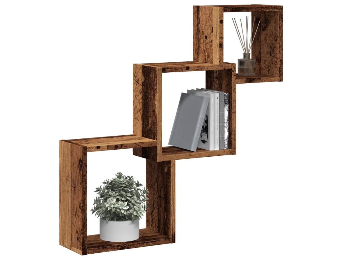 Vidaxl Prateleiras Parede Cubo 68x15x68cm Deriv. Madeira Madeira Velha