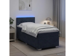 Vidaxl Cama Box Spring Com Colchão E Led Cinzento-escuro Individual