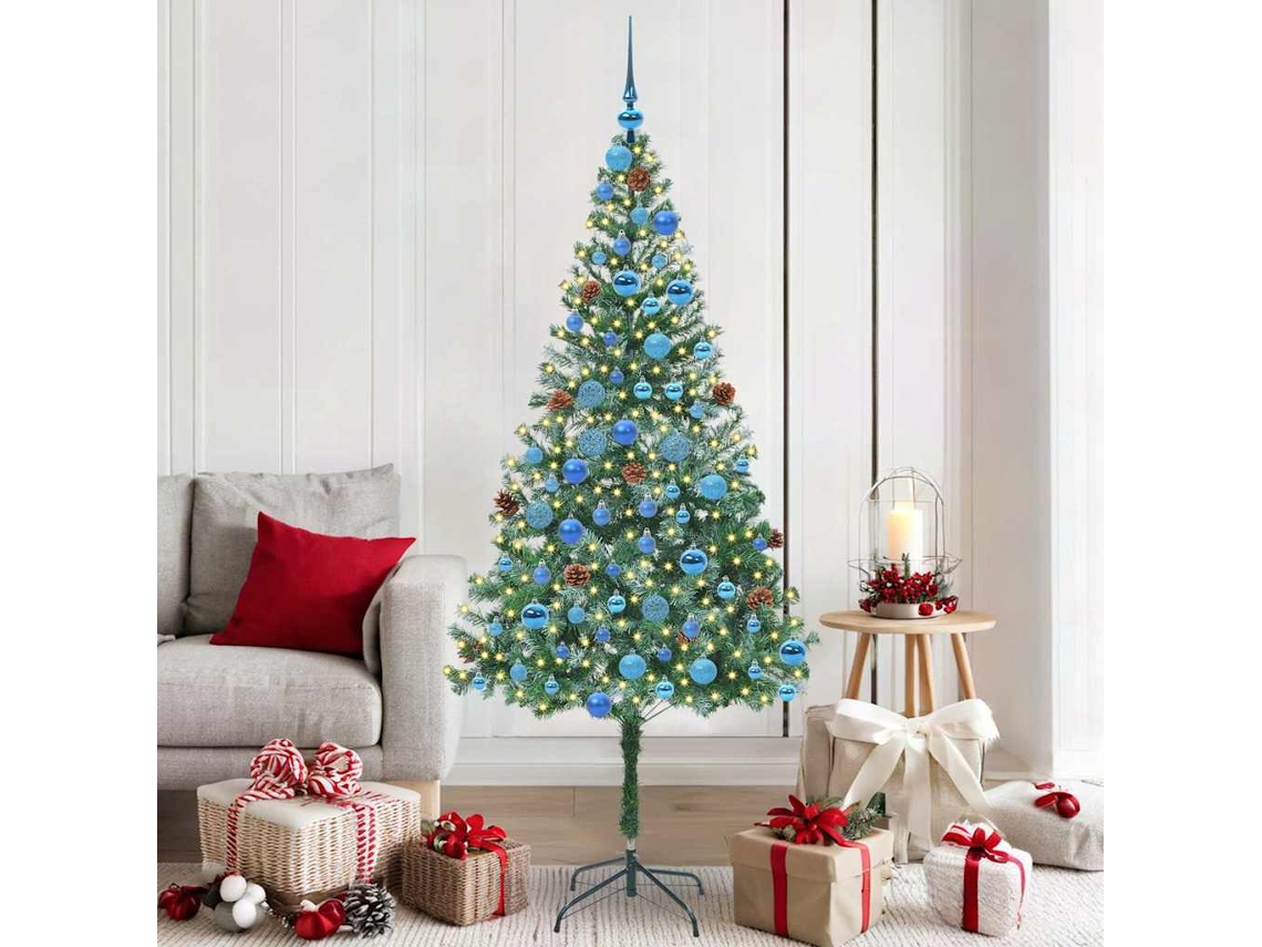 Vidaxl Árvore De Natal Artificial Com 300 Leds Verde 180 Cm Pvc E Aço