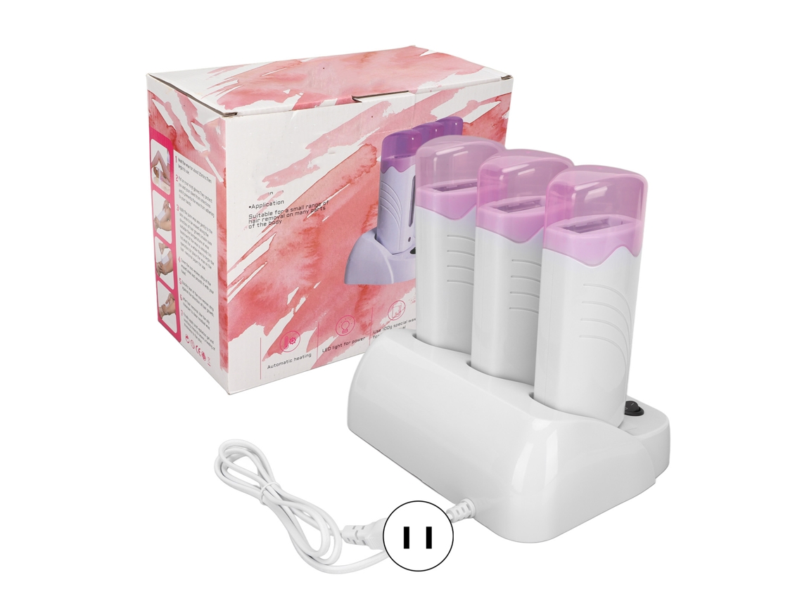 2026 3pcs Kit Depilador Eléctrico de Cera Portátil para Viaje Set Máquina Epiladora Depilatoria Us Plug 110v