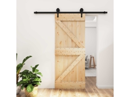 Vidaxl Porta Deslizante Natural E Preto 85 X 210 Cm