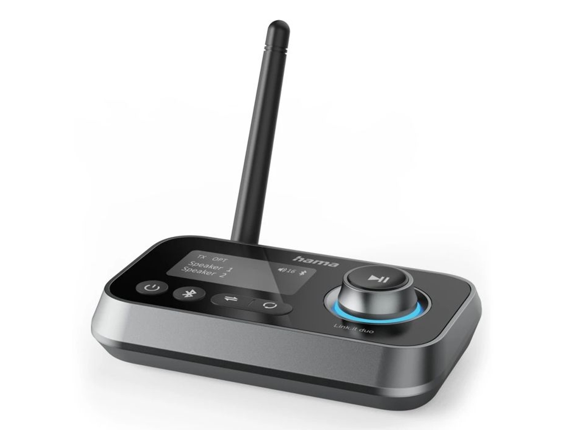 Transmissor e receptor Bluetooth Hama Link.it Duo, para TV, áudio e vídeo, 2 fontes AQUAFORGE