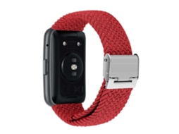 Bracelete Pulseira Entrançada Flexível para Huawei Watch Fit 2 Vermelho