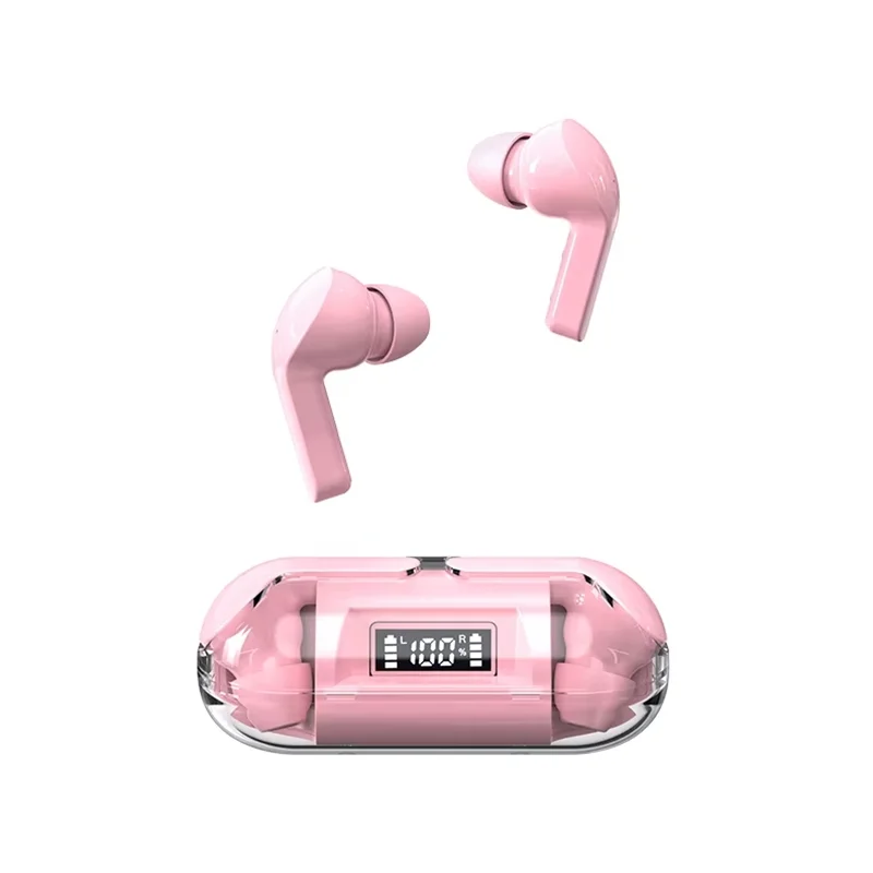 Fones De Ouvido Sem Fio Tm20 (rosa), Com Visor Inteligente E Microfone Estéreo.