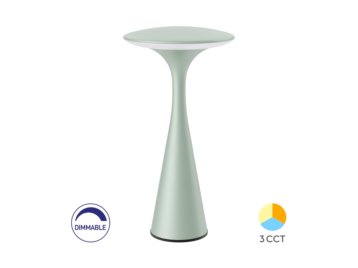 Luminária de Mesa 3W 300LM 3 em 1 IP44 Verde Regulável