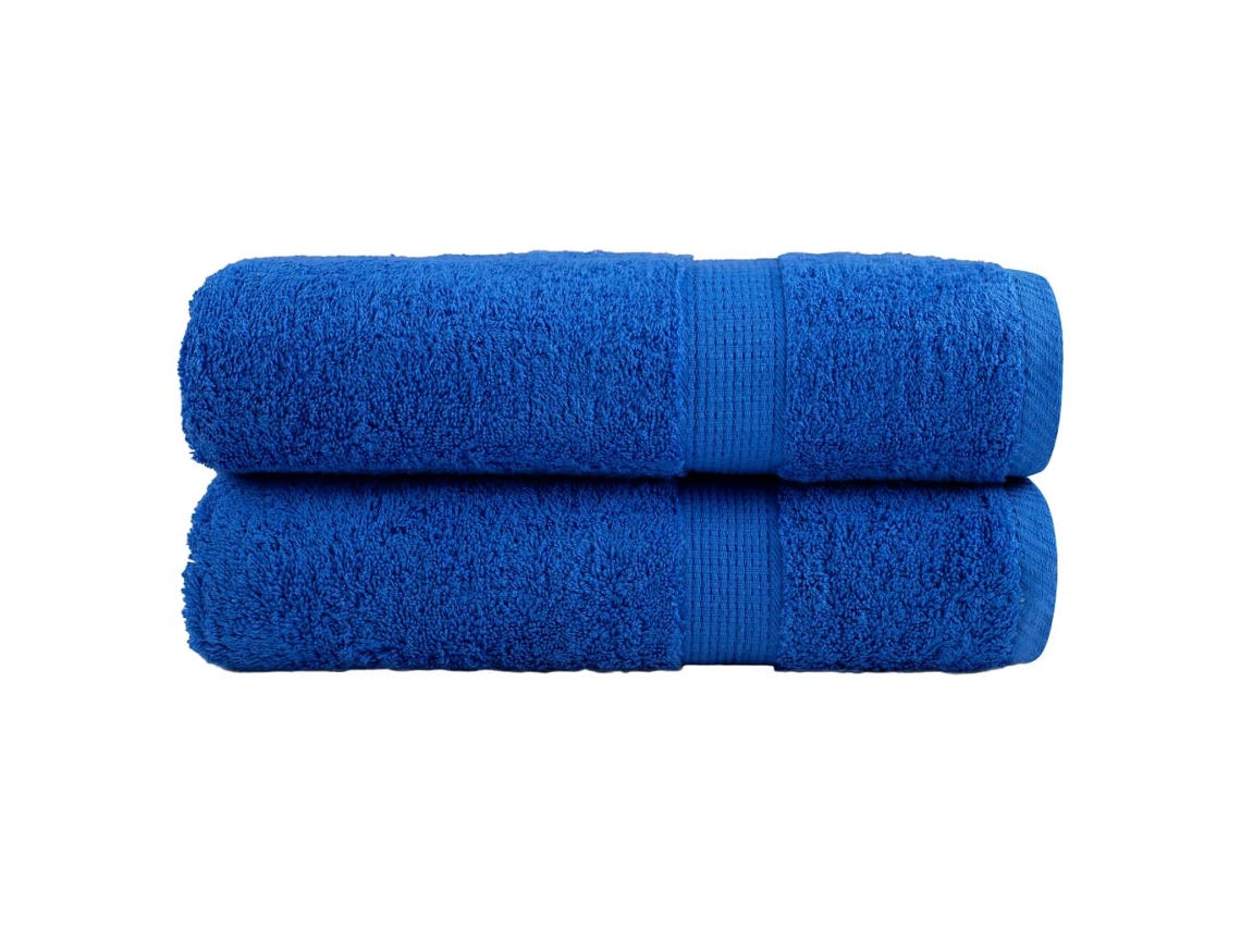 Vidaxl Toalhas De Mãos Premium Solund 2 Pcs 50x100 Cm 600 Gsm Azul