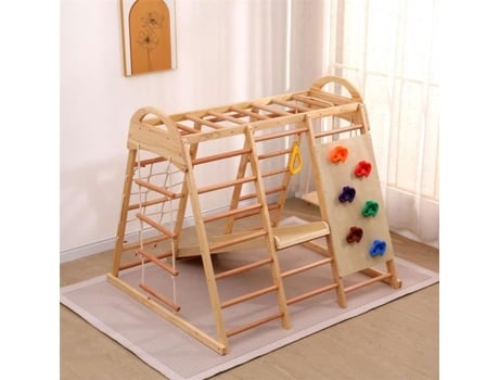 Área De Jogos 7 Em 1 Dreammespace Triângulo De Escalada Madeira Maciça 50 Kg 3 Anos E Mais