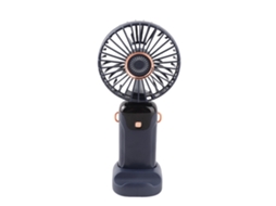 Ventilador Portátil Mini de Mão com Tela Led 5 Velocidades Silencioso Usb Recarregável Apoio Celular