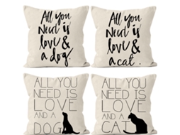 Conjunto De 4 Capas De Almofada Decorativas Capas De Almofada Em Linho