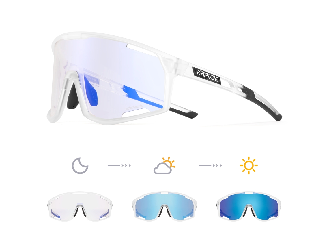 (estilo 19) Óculos De Ciclismo Fotocromáticos Unissex, Lentes Translúcidas De Poliacrilato Com Proteção Uv400