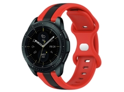 Pulseira De Silicone Bicolor Com Fecho Borboleta Para Samsung Galaxy Watch 42mm 20mm
