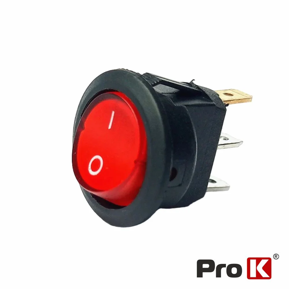 Interruptor basculante LED 20A-12V Liga/Desliga Vermelho