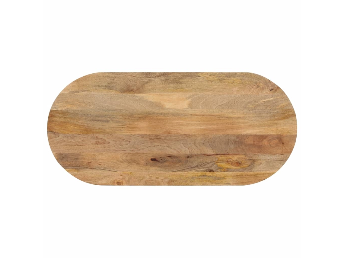 Vidaxl Tampo De Mesa Oval 120x60x2,5 Cm Madeira De Mangueira Maciça