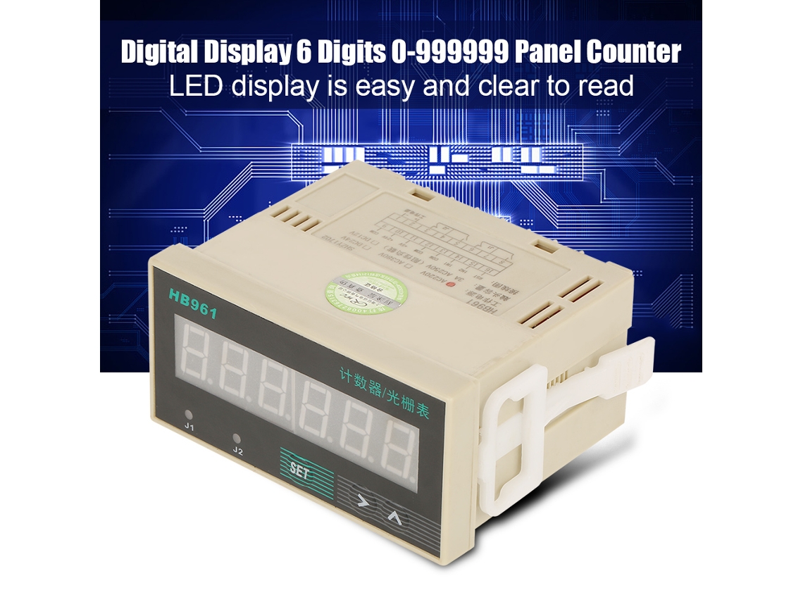Contador Digital Led 6 Dígitos Contagem Reversível