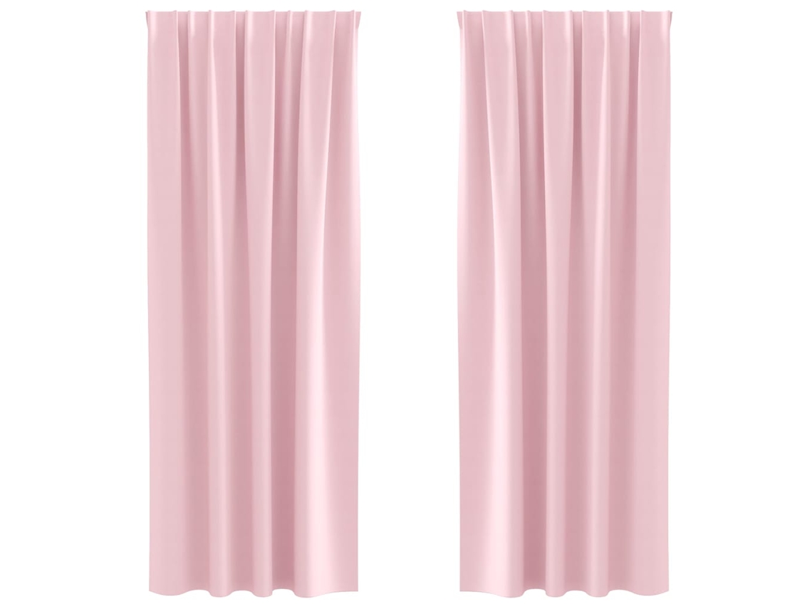 Maison Exclusive - Cortinas Blackout Com Argolas 2 Pcs Rosa Bebé 245 X 140 Cm