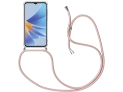 Correia Colar Vestível Alça Elegante para Oppo Oppo A17 6.56 HONGWE. Silicone Transparente