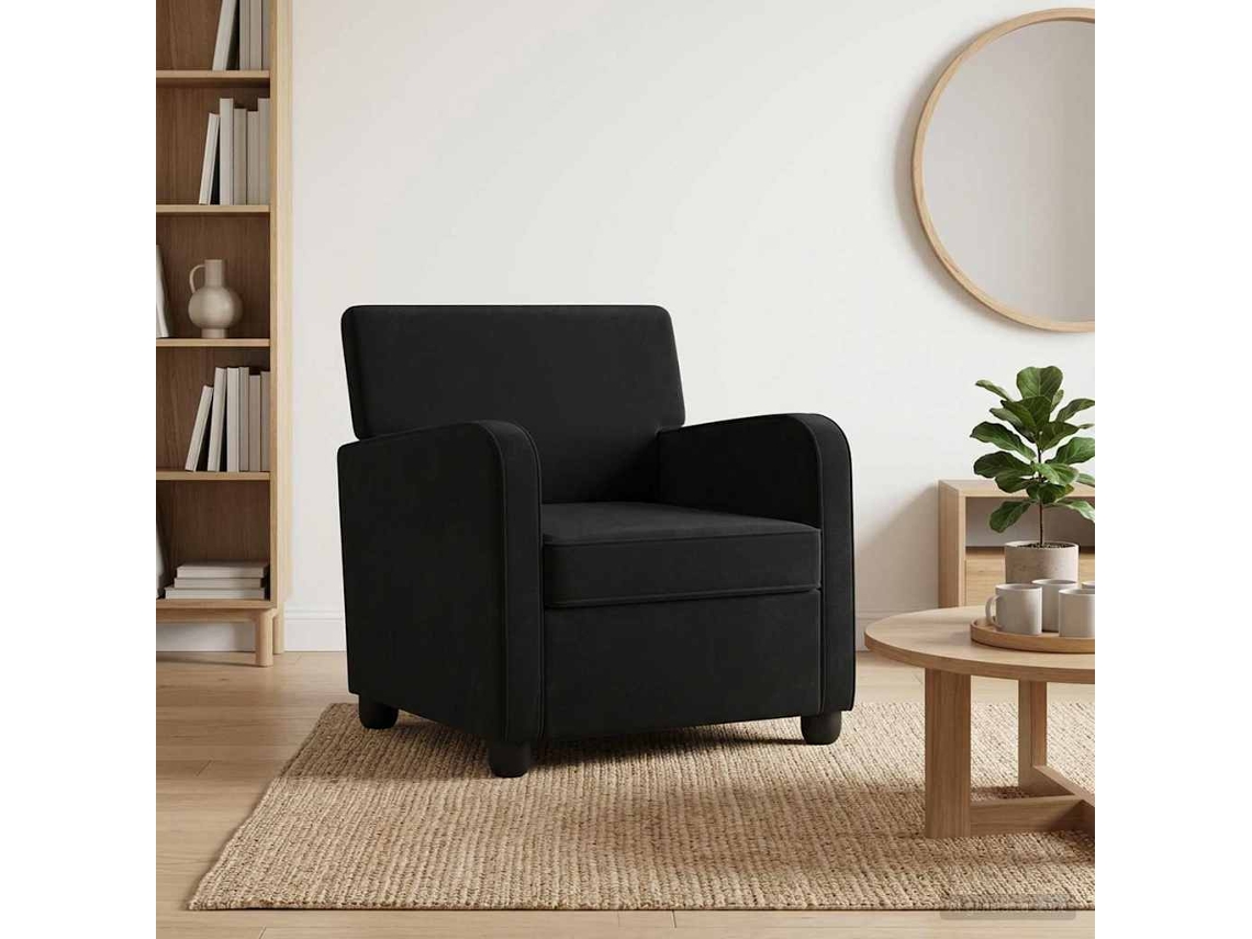 Vidaxl Poltrona Preto Veludo