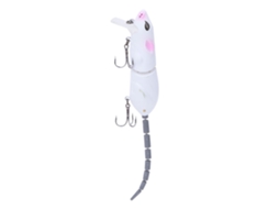 Artificial Bait (bionic Mouse With Multi-section Tail) Mouse Bionic Sliced Squid Artificial Bait 15.5g White With Grey Tail