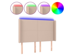 Led Headboard, Led Headboards Vidaxl Marrom Couro Artificial (147 X 16 X 118/128 Cm)