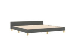 Estrutura De Cama De Madeira Cinza Escuro Vidaxl Fabric (200x200 Cm)