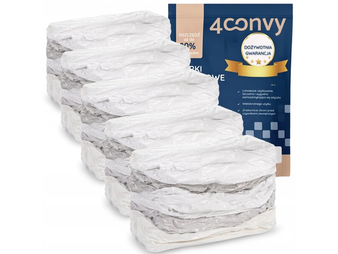 4convy 5x Saco De Vácuo Para Roupas De Cama, Cobertores, 80x100x30 Cubo Grandevayotoy