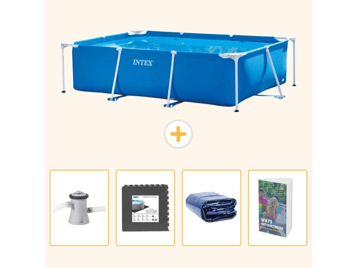 Piscina com Estrutura Retangular 220x150x60 Cm 5 peças Scb121 INTEX