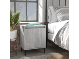 Vidaxl Mesa De Cabeceira C/ Pernas Em Metal 40x30x50 Cm Sonoma Cinza