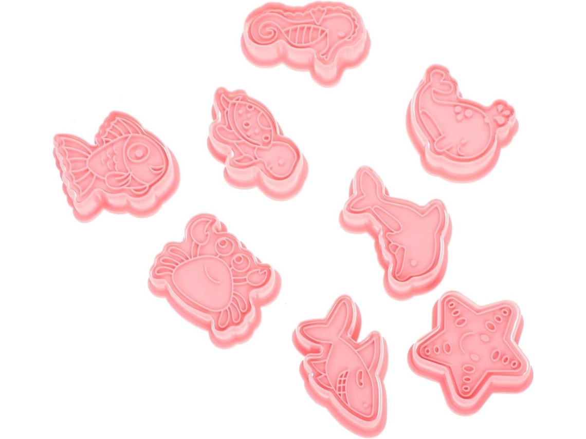 Conjunto De 8 Moldes De Silicone Flexíveis E Fáceis De Limpar Em Formato De Animais 3d Para Biscoitos.