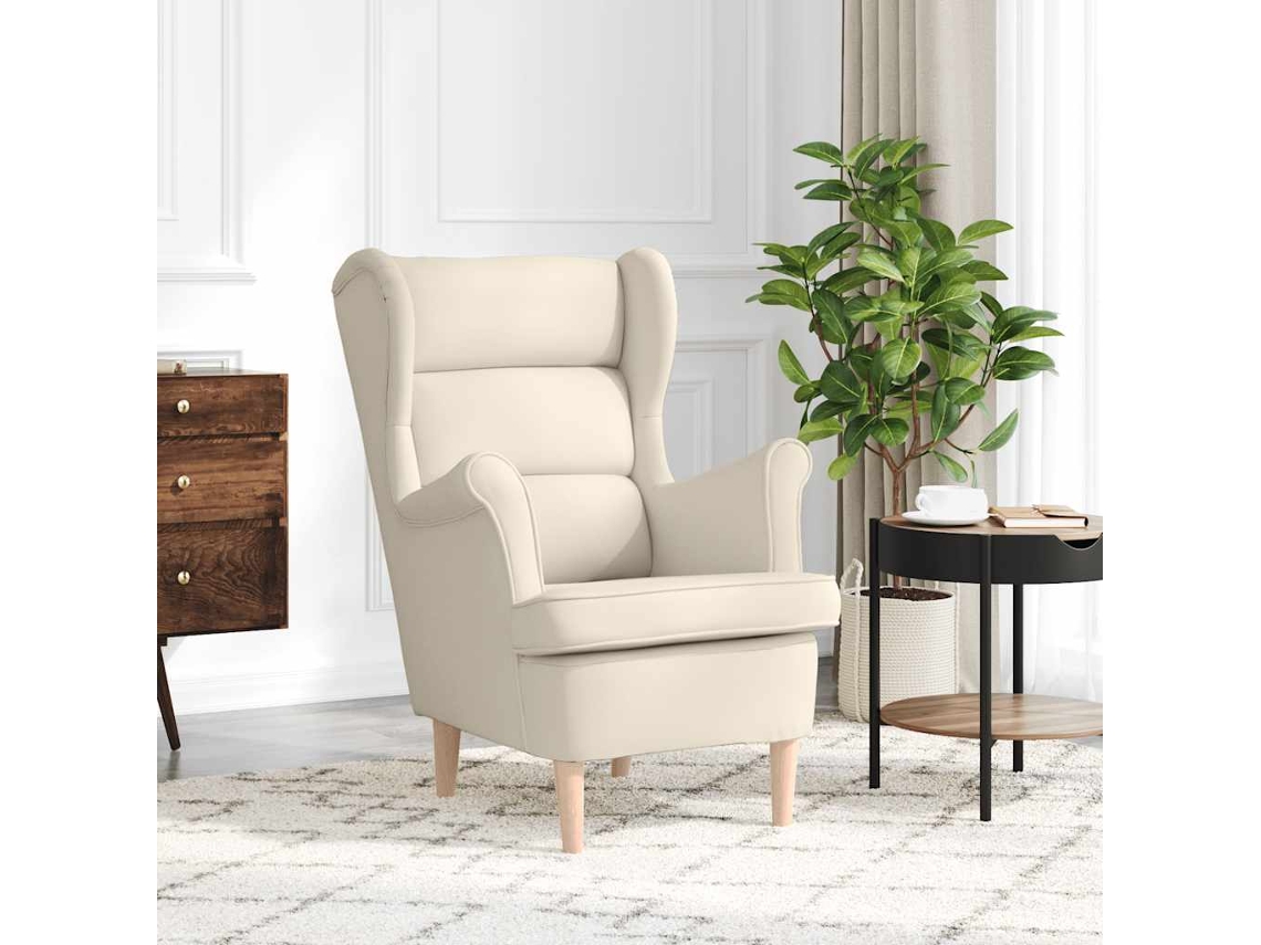 Vidaxl Cadeira Com Apoio Braços 74x84x100 Cm Tecido De Linho Branco