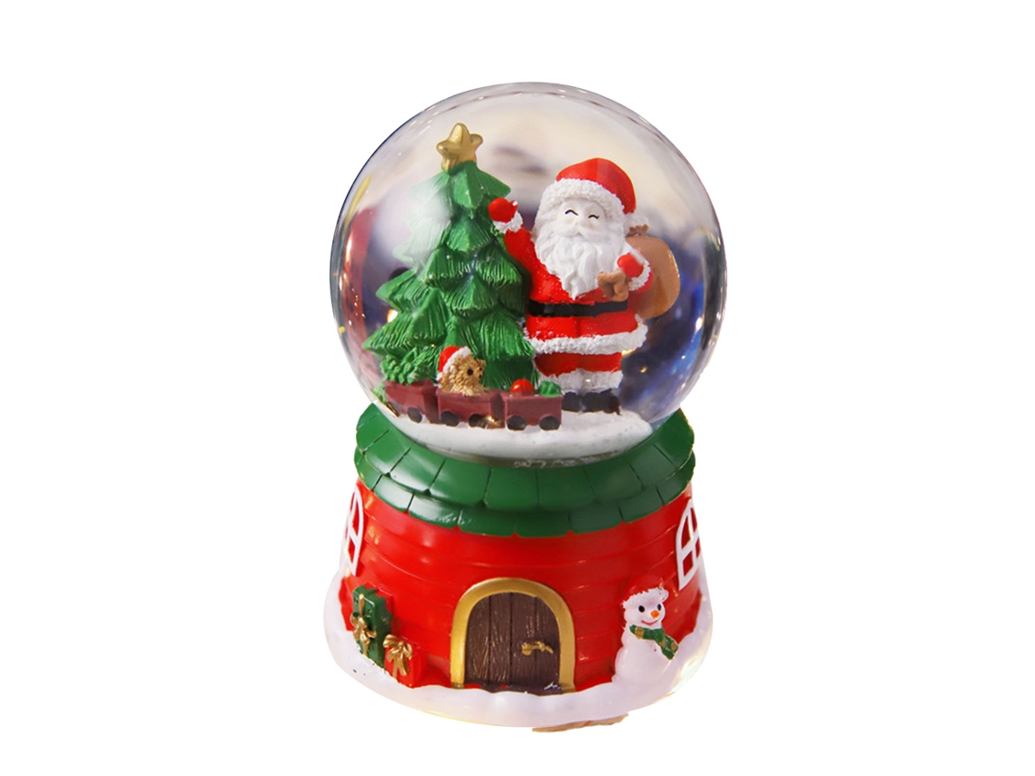 Laxiscreed Caixa De Música De Natal Com Luzes E Urso Para Crianças – Decoração Natalícia Em Resina
