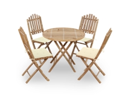 Outdoor Dining Set, Outdoor Dining Sets Vidaxl Creme Bambu (40 X 40 X 4 Cm)