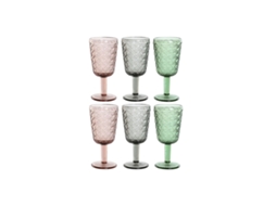 Conjunto de Copos HOME ESPRIT Preto Vermelho Verde Cristal 285 Ml 6 Unidades