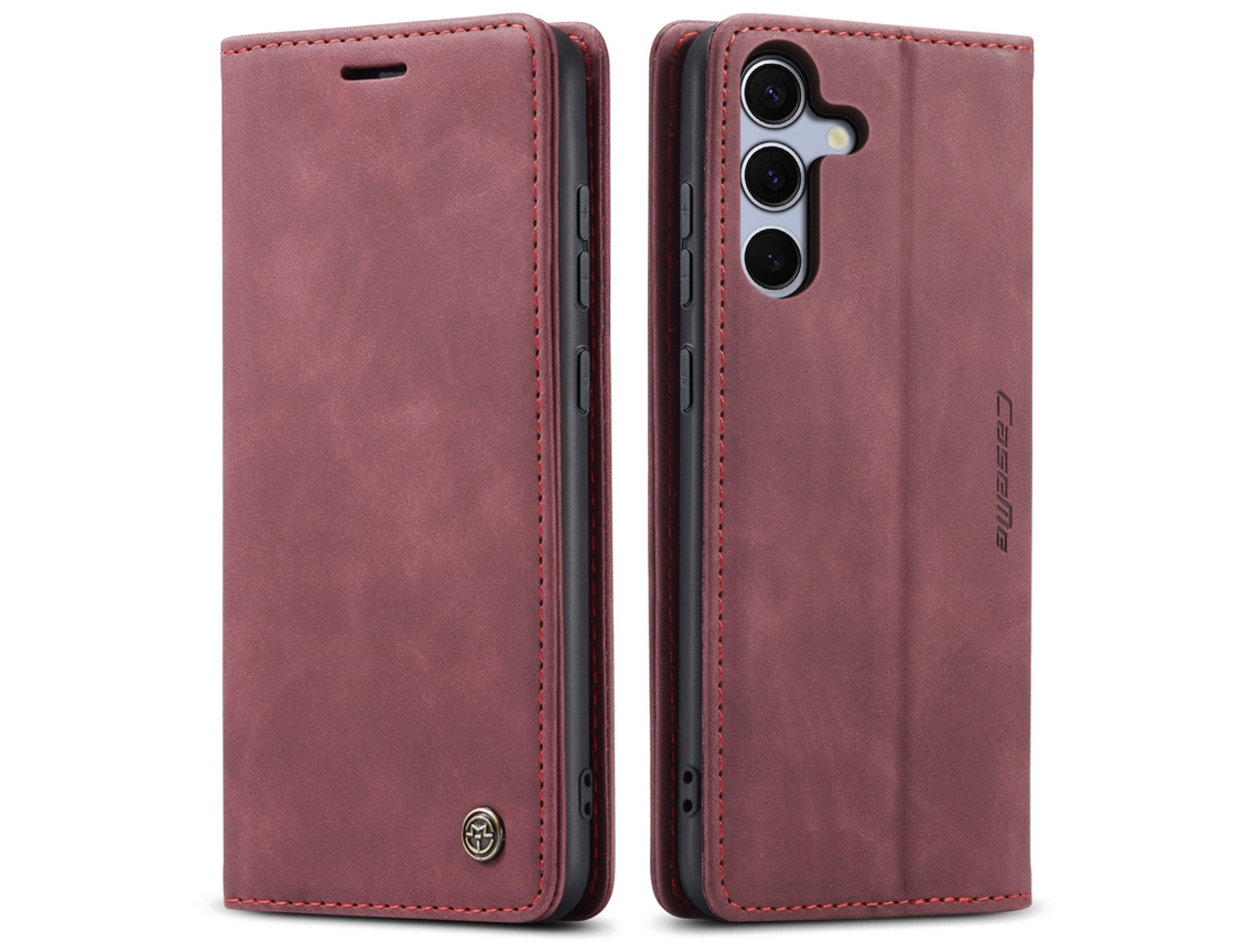 Capa Protetora Flip Para Celular, Anti-queda, Com Encaixe Para Cartão.vermelho - Samsung A34