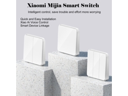 Aetheria interruptor Inteligente Xiaomi Mijia Controle Remoto Voz App Sem Reinstalação Branco