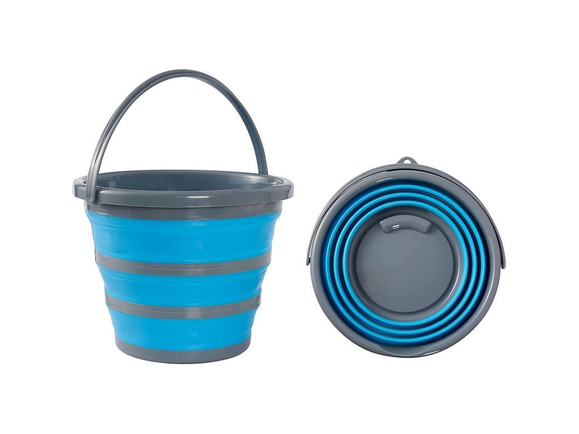 Balde de silicone Nova Line plegável 10l multiuso portátil para limpeza, pesca, camping, aplanável para 5cm | S/MARCA