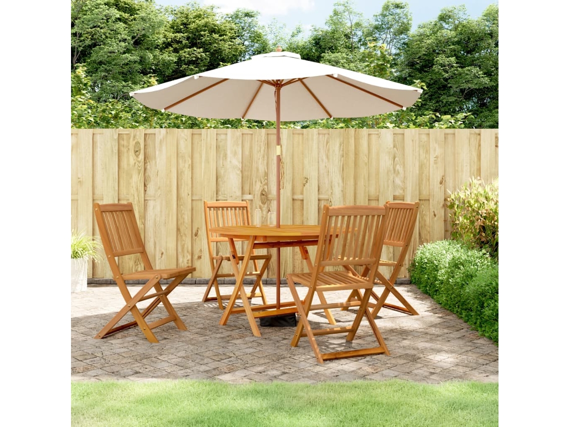 Vidaxl Conjunto De Jantar P/ Jardim 5 Pcs Madeira De Acácia Maciça