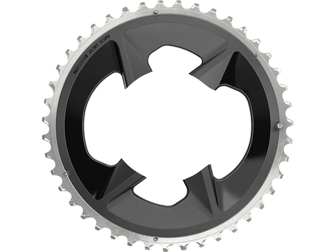 Prato SRAM Rival Wi Dientes 2X Cubreplato (2x12 cm - Preto)