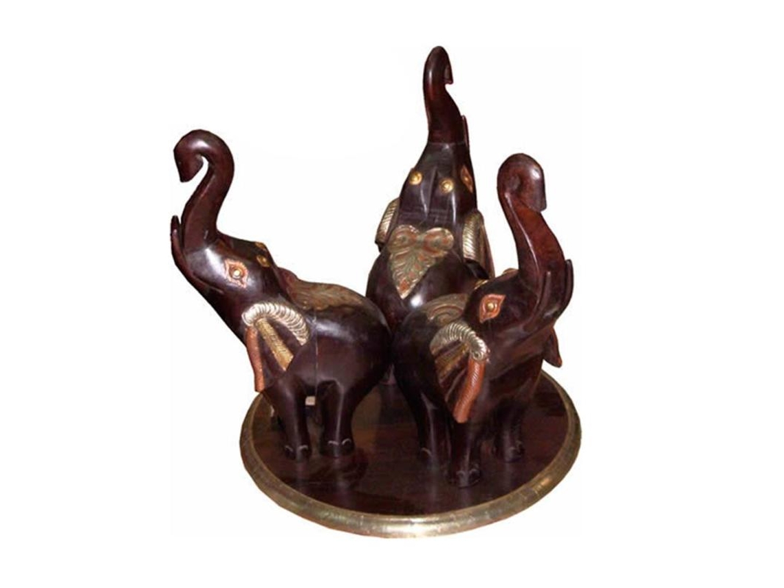 3 Base de mesa de madeira elefante 50x50cm Avb19 Wurko