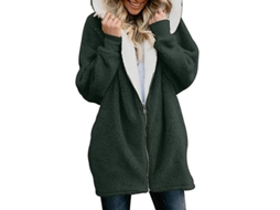 2026 abrigo para Mulher com Capuz Fluffy Forro Polar Jaqueta Exterior