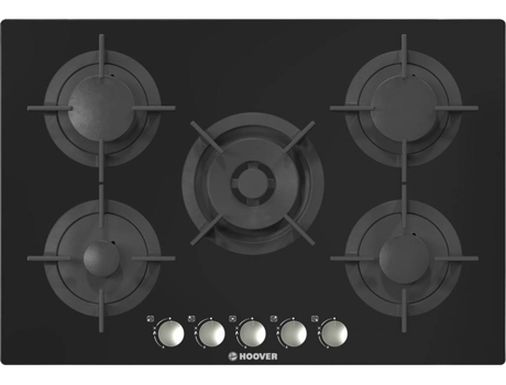 Placa de Gás HOOVER HGV 75 SMWCGB 75C (Gás Natural - 75 cm - Preto) — Gás Natural | Largura: 75 cm