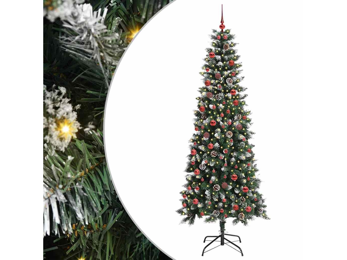 Vidaxl Árvore De Natal Artificial Verde 210 Cm Pvc, Plástico E Aço