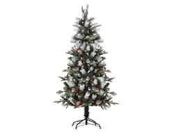 Árvore de Natal Pvc, Pe, Aço Cor Verde Escuro 75x75x150 cm Homcom