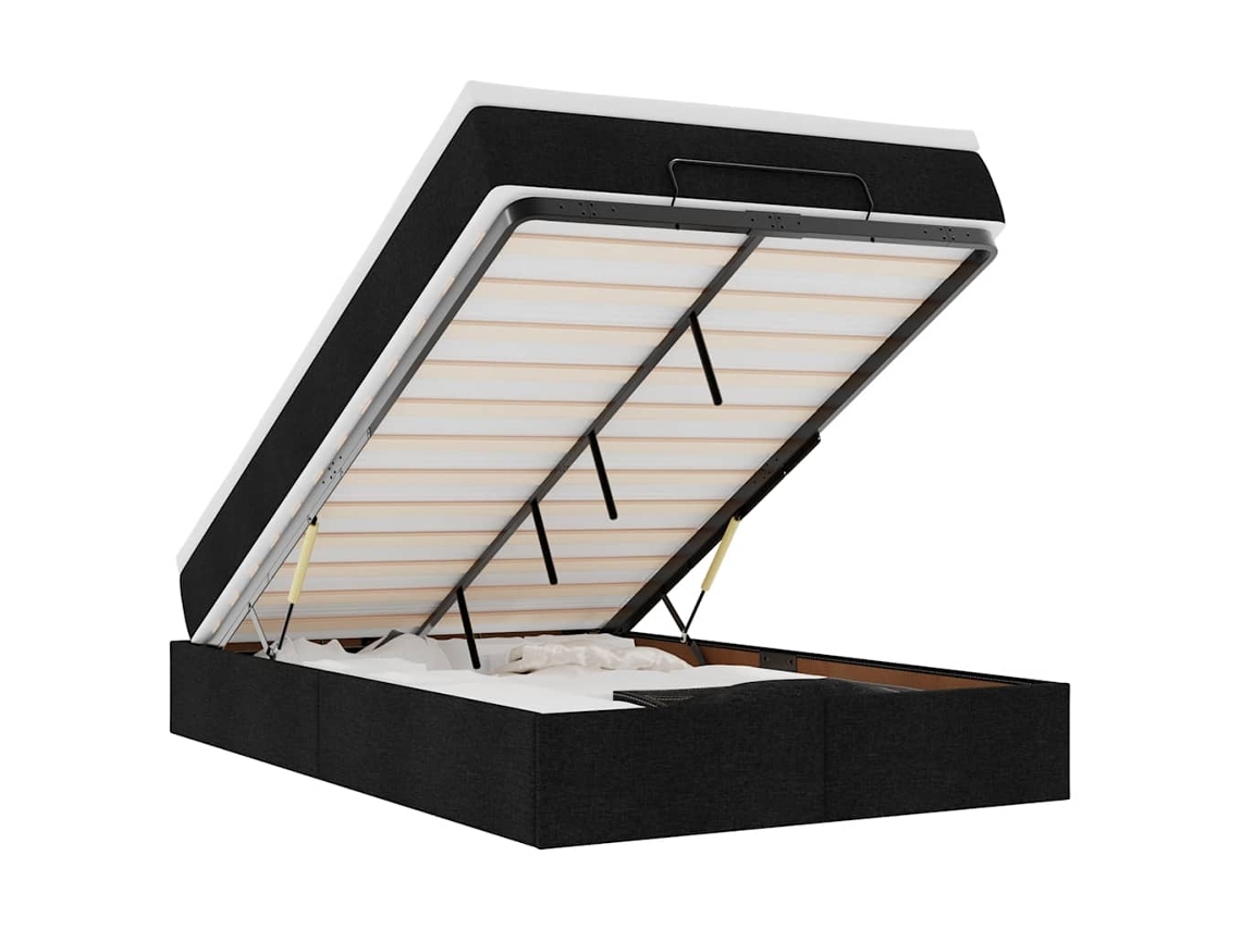 Ottoman Bed, Ottoman Beds Vidaxl Preto Tecido (120 X 190)
